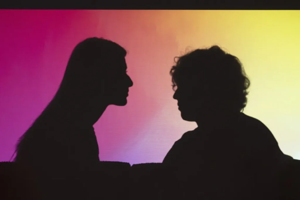 trening asertywności, dwie osoby rozmawiają ze sobą